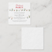 クリスマスホリデーズパーティーボタニカル招待状 ノートカード (正面/裏面)