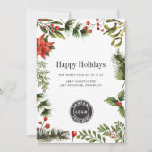 クリスマスホリデーズビジネスロゴと2026カレンダー シーズンカード (正面)