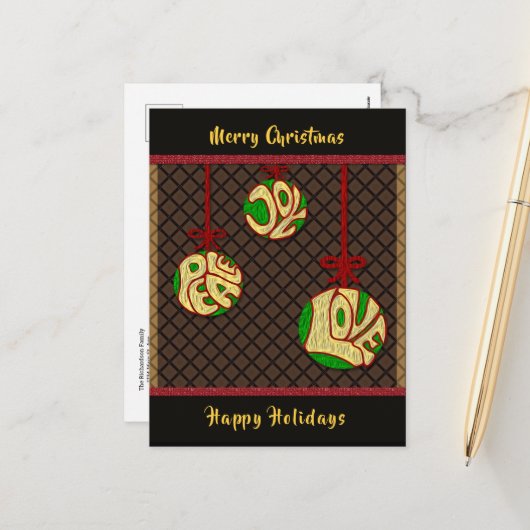 クリスマスホリデーズピースジョーラブ新年 シーズンポストカード (正面/裏面インサイチュ)