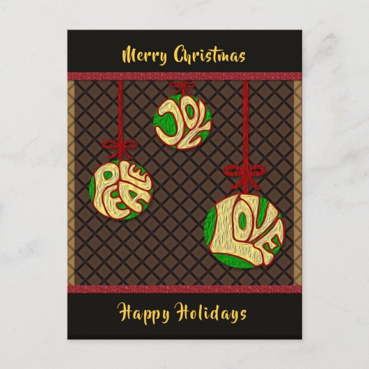 クリスマスホリデーズピースジョーラブ新年 シーズンポストカード (正面)