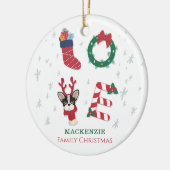 クリスマスホリデーズファミリーカスタム セラミックオーナメント (左)