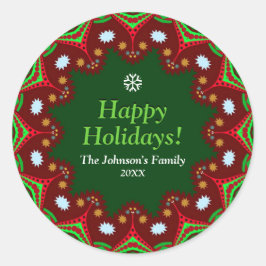 クリスマスホリデーズファミリーキープサケパーティープレート ラウンドシール