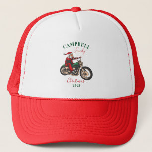 クリスマスホリデーズファミリーバイクもしくは自転車に乗る人マッチング キャップ