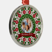 クリスマスホリデーズファミリーフォトキープサケ メタルオーナメント (右)