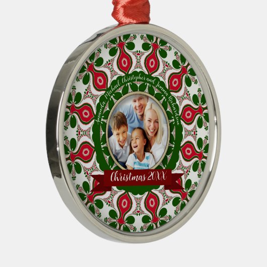 クリスマスホリデーズファミリーフォトキープサケ メタルオーナメント (右)