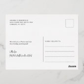 クリスマスホリデーズファミリーフォト素朴バラ金ゴールド 箔シーズンポストカード (裏面)