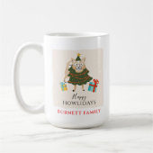 クリスマスホリデーズファミリー懇親会ドッグホリデイ コーヒーマグカップ (左)