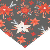 クリスマスホリデーズフェスティバルウィンターレッドピンクフローラ ショートテーブルランナー (コーナー)