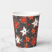クリスマスホリデーズフェスティバルウィンターレッドピンクフローラ 紙コップ (右)