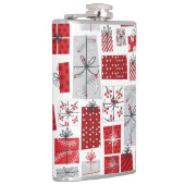 クリスマスホリデーズフェスティバルレッドシルバーギフトモダンズ フラスク (右)