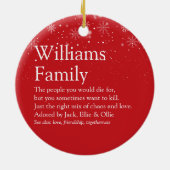 クリスマスホリデーズフォトファミリーの定義 セラミックオーナメント (裏面)
