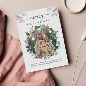 クリスマスホリデーズフォトミストレトーボタニカル ノートカード