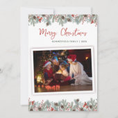 クリスマスホリデーズボタニカルファミリーフォト シーズンカード (正面)