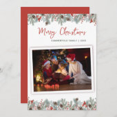 クリスマスホリデーズボタニカルファミリーフォト シーズンカード (正面/裏面)