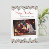 クリスマスホリデーズボタニカルファミリーフォト シーズンカード (スタンド正面)