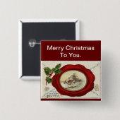 クリスマスホリデーズボタンピン 缶バッジ (正面&裏面)