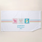 クリスマスホリデーズポスティングスタンプファミリー懇親会 ビーチタオル (正面)