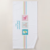 クリスマスホリデーズポスティングスタンプファミリー懇親会 ビーチタオル (正面)