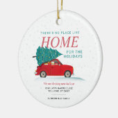 クリスマスホリデーズムービングアナウンスレッドカー セラミックオーナメント (左)