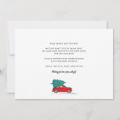 クリスマスホリデーズレッドカー引越しアナウンス ノートカード (裏面)