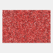 クリスマスホリデーズレッドグリーンスノーフレークグリッター ラッピングペーパーシート (正面2)