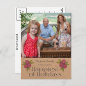 クリスマスホリデーズレッドベリークリスマス写真はがき シーズンポストカード (正面/裏面)