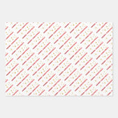 クリスマスホリデーズ金ゴールドスターキャンドルグリッターラップ ラッピングペーパーシート (正面3)