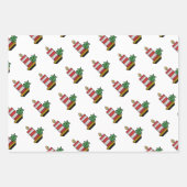 クリスマスホリデーズ金ゴールドスターキャンドルグリッターラップ ラッピングペーパーシート (正面)