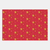 クリスマスホリデーズ金ゴールドスターグリッタースパークル ラッピングペーパーシート (正面2)
