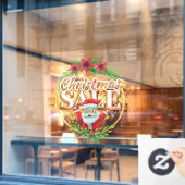 クリスマスホリデーセールサンタクロースホリーベリー ウィンドウサイン (カフェ窓)