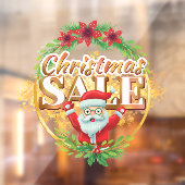 クリスマスホリデーセールサンタクロースホリーベリー ウィンドウサイン (シート2)