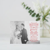 クリスマスホリデータイポグラフィフォトポストカード シーズンポストカード (スタンド正面)