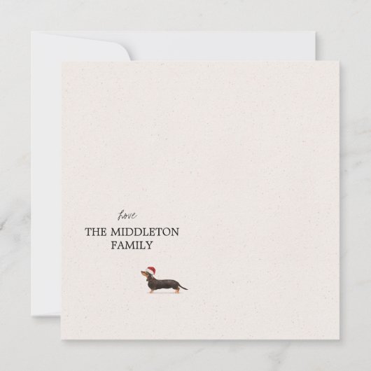 クリスマスホリデーダッシュント犬のパターングリーティング (裏面)