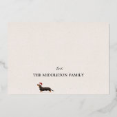 クリスマスホリデーダッシュンドドッググリーティメリーング 箔シーズンカード (裏面)