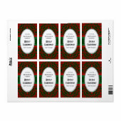 クリスマスホリデーダマスクパールVワインボトルラベル ラベル (フルシート)