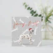 クリスマスホリデーダルマティアンドッグパターングリーティング (スタンド正面)