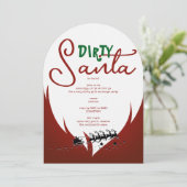 クリスマスホリデーダーティサンタレッドギフト交換 招待状 (スタンド正面)