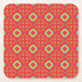 クリスマスホリデーチャームパターン01 - スクエアペーパーコースター (正面)