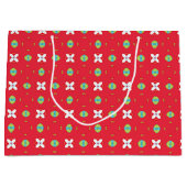 クリスマスホリデーチャームパターン02 - ラージペーパーバッグ (正面)