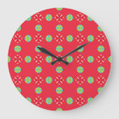 クリスマスホリデーチャームパターン03 - ラージ壁時計 (正面)