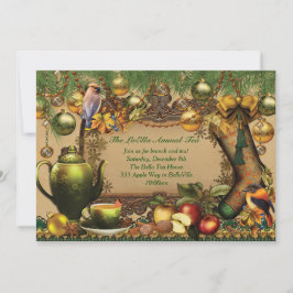 クリスマスホリデーティーパーティの招待状 招待状