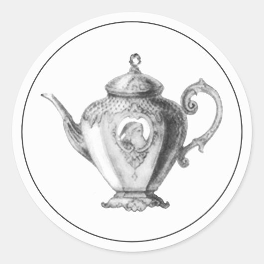 クリスマスホリデーティーパーティークラシックラウンドステッカー ラウンドシール (正面)