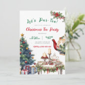 クリスマスホリデーティーパーティー誕生日招待状 招待状 (スタンド正面)