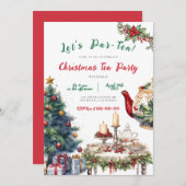 クリスマスホリデーティーパーティー誕生日招待状 招待状 (正面/裏面)