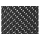 クリスマスホリデーディアスタグパターンブラックシルバー テーブルクロス (正面(横))