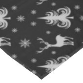 クリスマスホリデーディアスタグパターンブラックシルバー テーブルクロス (アングル)