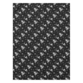 クリスマスホリデーディアスタグパターンブラックシルバー テーブルクロス (正面)