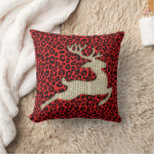 クリスマスホリデーディアレッドブラックレオパード印刷 クッション (ブランケット)