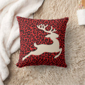 クリスマスホリデーディアレッドブラックレオパード印刷 クッション (ブランケット)