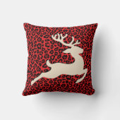 クリスマスホリデーディアレッドブラックレオパード印刷 クッション (裏面)